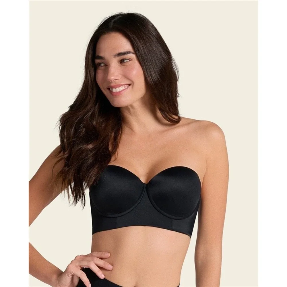 NWT Leonisa 38B Bra 360 Strapless Contouring Bra Black 131827